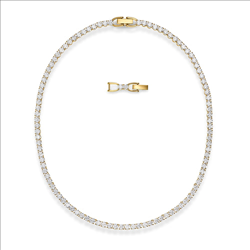 Swarovski Tennis Deluxe Necklace, White, Gold-tone plated 5511545