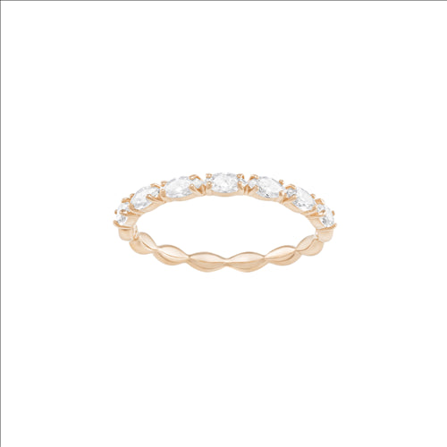 Swarovski Vittore Marquise Ring, White, Rose-gold tone plated
