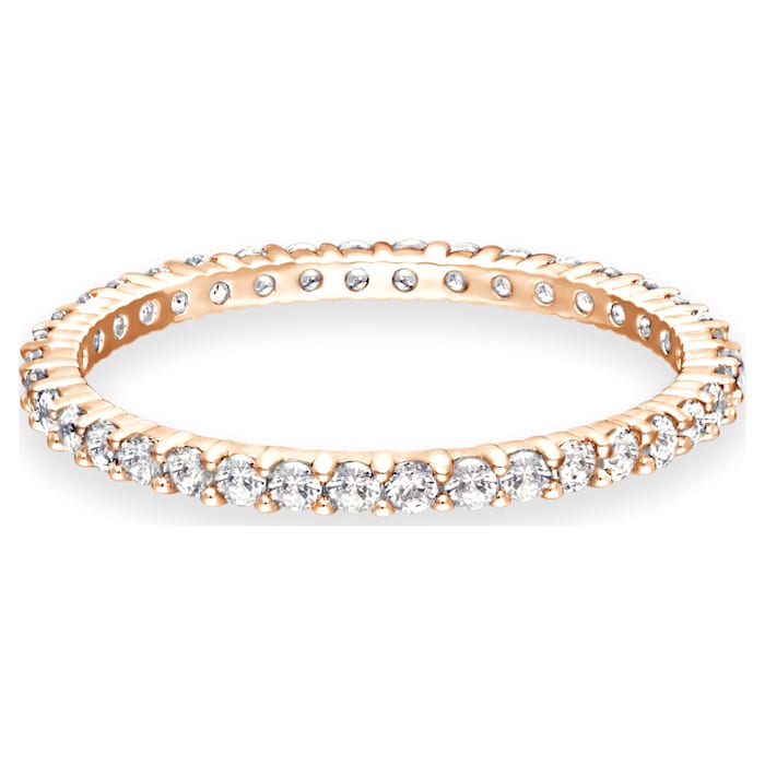 Vittore ring, White, Rose gold-tone plated